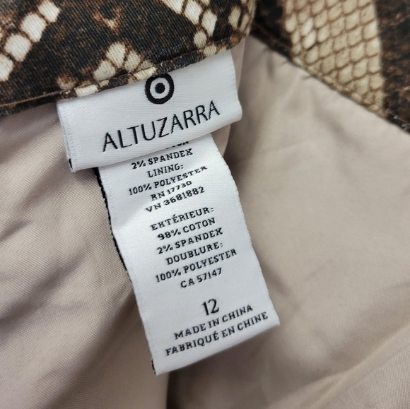 Altuzarra Target Snake Print Pencil Skirt Brown 12 - Picture 6 of 8
